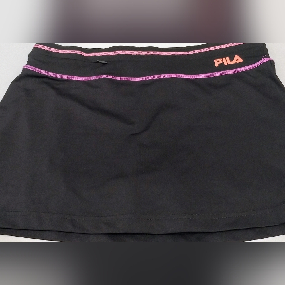 Fila Black Skirt With Built In Shorts And Pink Trim